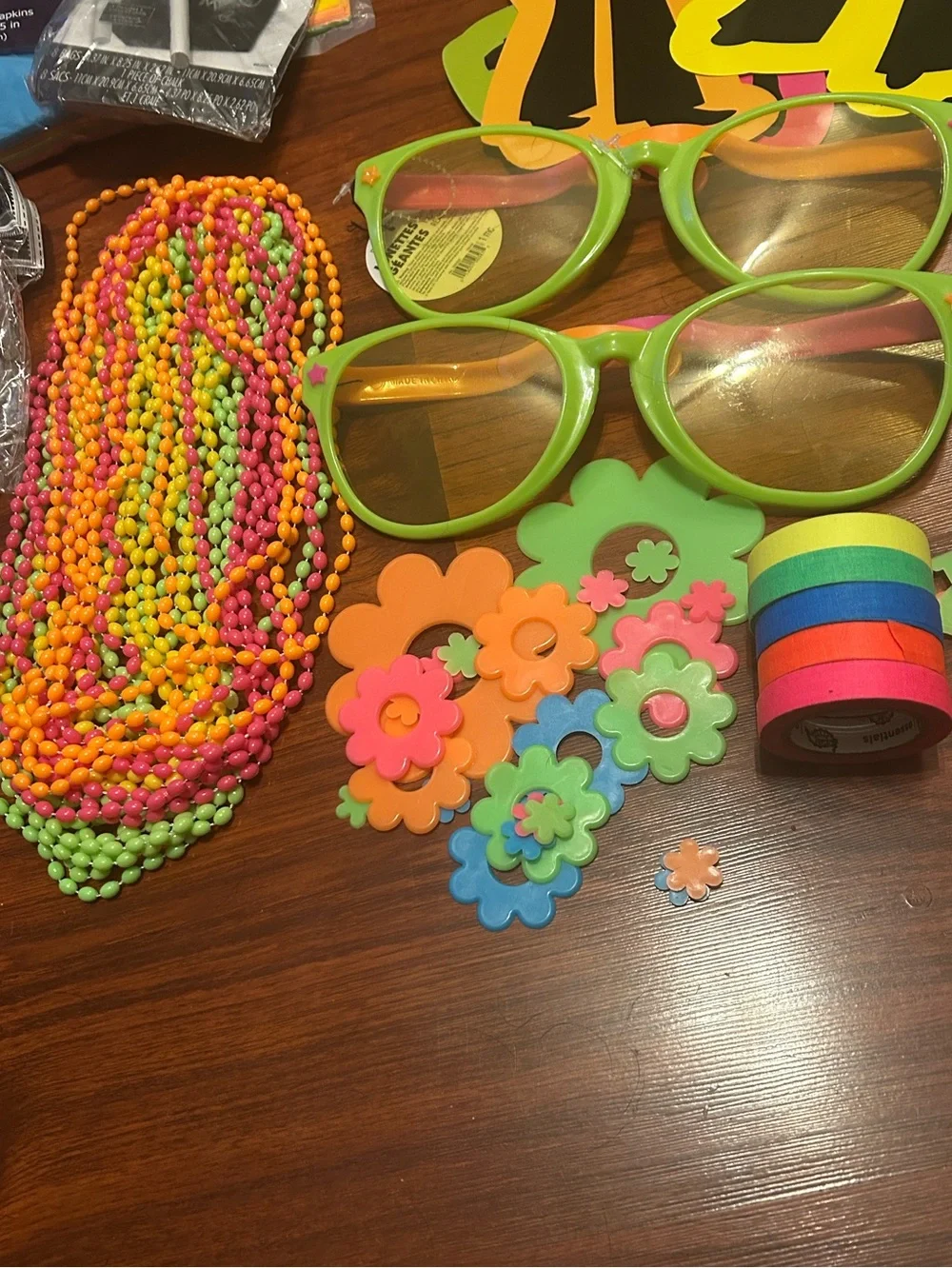 Retro 80s 90s Neon Glow In The Dark Party & Decor Supply Bundle